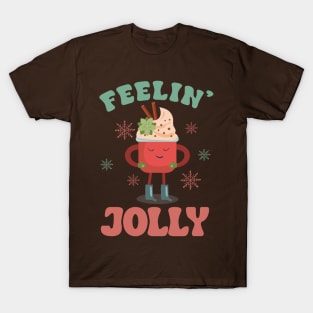 Feeling Jolly Christmas Colorful Text T-Shirt